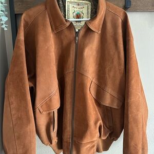 Bottega faux Tan Suede Style Bomber Jacket